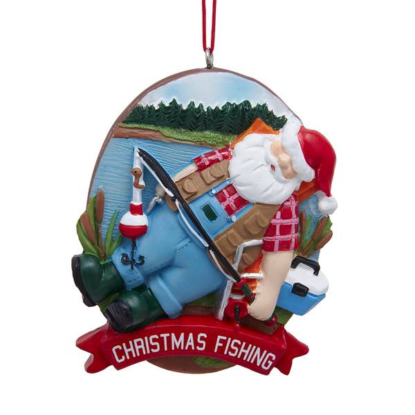 Kurt S. Adler Christmas Fishing Santa Ornament