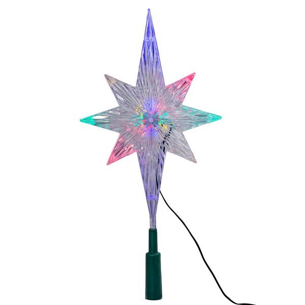 Kurt Adler 11¼" Polar Star Tree Topper with LED Color-Changing Light, One Size, Multiple Colors