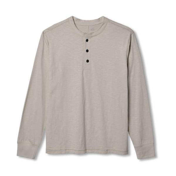 Work N' Sport Men's Long Sleeve Slub Jersey Henley