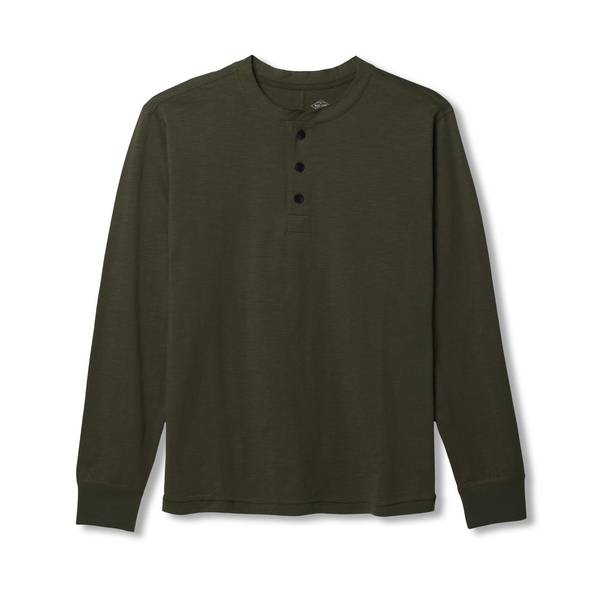 Work N' Sport Men's Long Sleeve Slub Jersey Henley