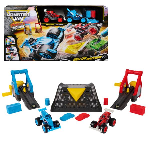 Monster Jam 1:64 Monster Motors Rev Up Raceway Playset