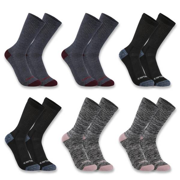 Carhartt Women's Midweight Crew Sock 6 Pack