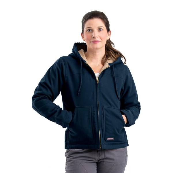 Berne Women's Sherpa-Lined Softstone Duck Hooded Jacket