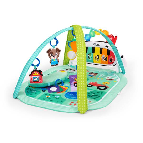 Baby Einstein Farm Explorers 4-in-1 Kickin’ Tunes Musical Meadow Music & Language Discovery Gym, Ages 0+ Months