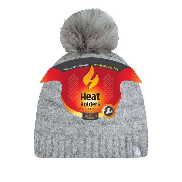 Heat Holders Dakota Pom Pom Beanie - Light Grey