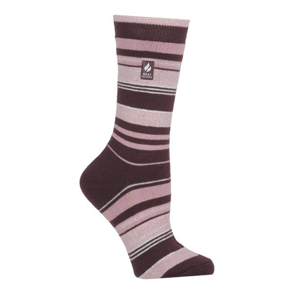 Heat Holders Women's Heather Stripe Ultra Lite Crew Sock 1 Pack