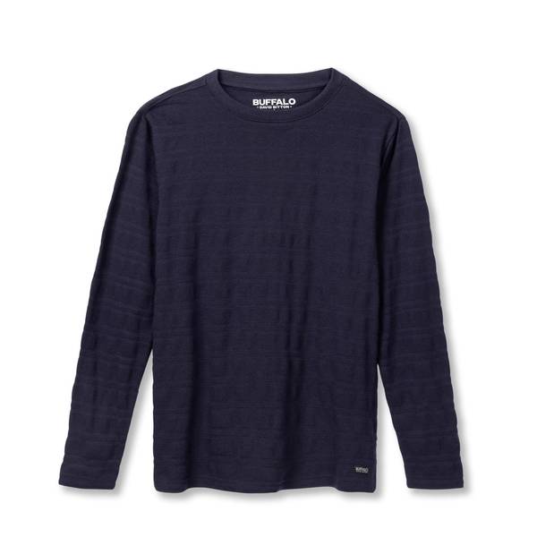 Buffalo Youth Boys' Textured Stripe Crewneck Long Sleeve Knit Top