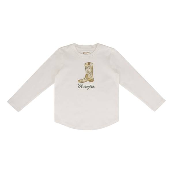 Photo of Toddler Girls' Glittering Cowboy Boot Long Sleeve Tee