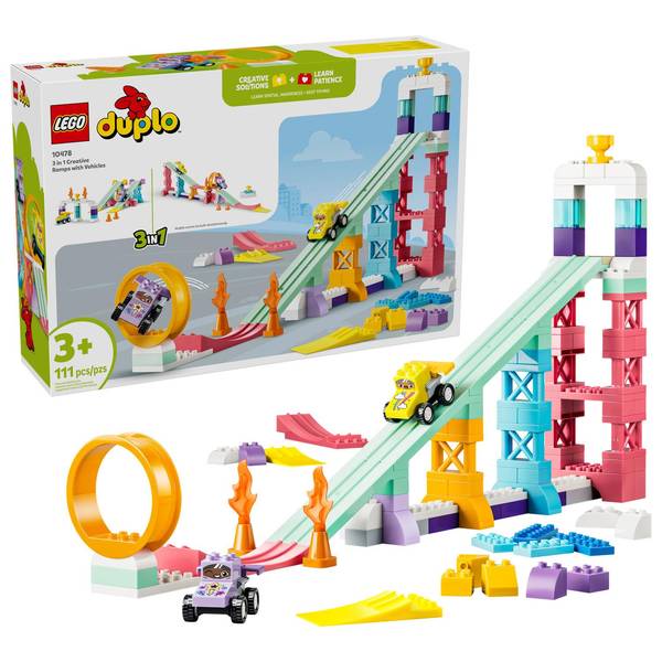 DUPLO 3 in 1 Creative Ramps with Vehicles 10478 Building Set