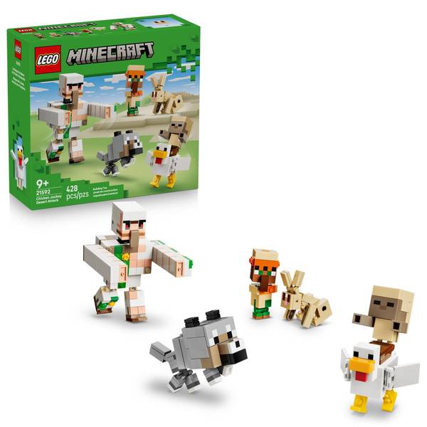 Lego Minecraft Chicken Jockey Desert Attack 21592 428-Piece Building Set, Ages 9+