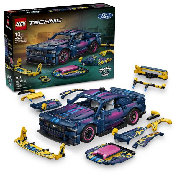 Lego Ford Mustang Gt Custom Garage Customizable Steering Mechanics 42236 973-Piece Building Set, Ages 10+