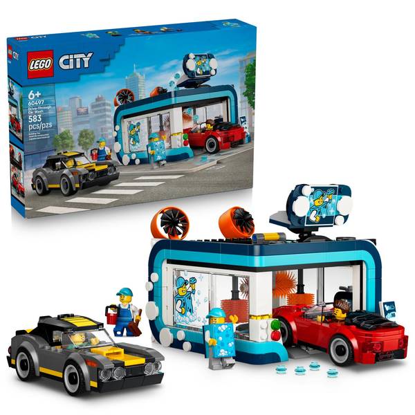 Lego City Drive-Through Car Wash 60497 583-Piece Building Set, Ages 6+
