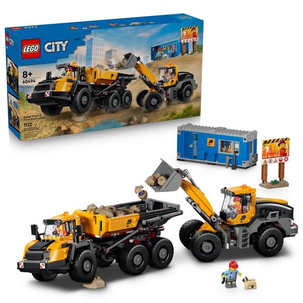 LEGO City 60494 Big Vehicles Dump Truck & Front End Loader Building Set