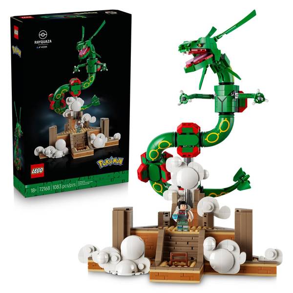 Lego Pokemon Rayquaza Posable Display Building Set 72168, 1083-Piece, Ages 18+