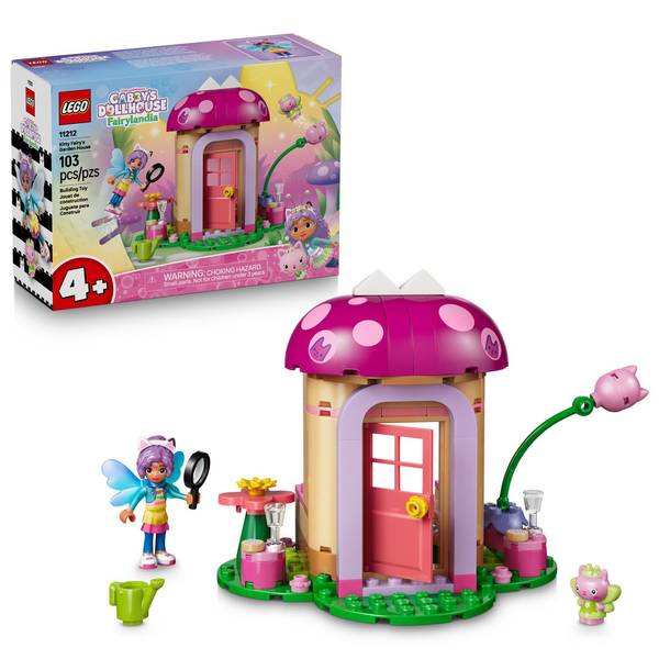 Lego Gabby's Dollhouse Kitty Fairy's Garden House 11212 103-Piece Building Set, Ages 4+