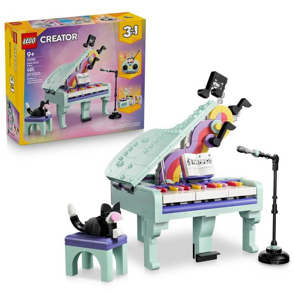 LEGO Creator 3 in 1 Music Decor Piano with Cat 31392 Building Set