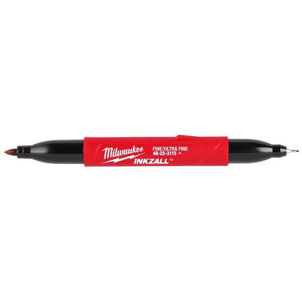 Photo of INKZALL Double Sided Black Jobsite Marker - Ultra Fine & Fine Point