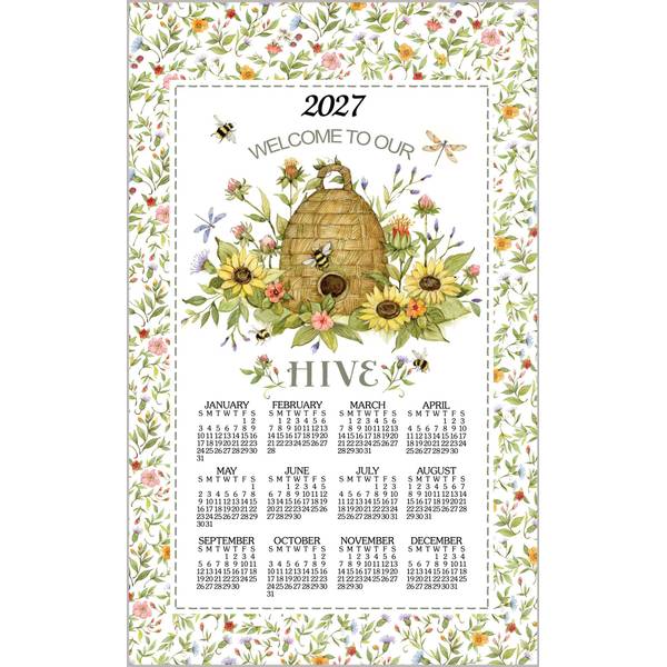 Kay Dee Designs Bee Floral 2027 Calendar Towel