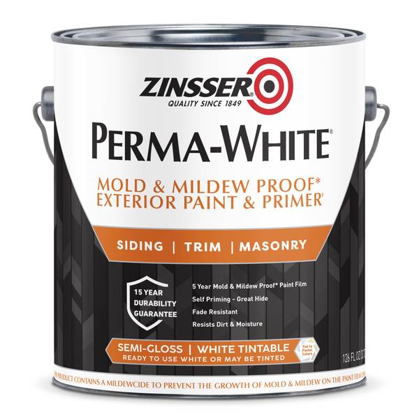 Photo of 1 Gallon Perma-White Mold & Mildew-Proof Exterior Semi-Gloss Paint