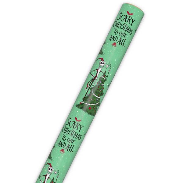 Hallmark Disney The Nightmare Before Christmas Jack Skellington Santa, Green Christmas Wrapping Paper Roll