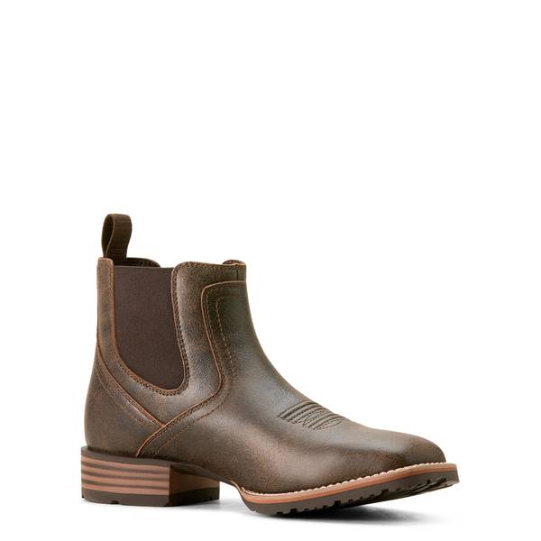 Men's Hybrid Low Boy Wide Square Toe Chelsea Boots in Acorn Full-Grain Leather, Size: 13 D / Medium by Ariat