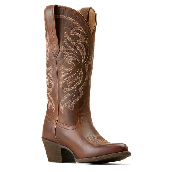 Women's Heritage J Toe Cowgirl Boots in Sassy Brown Full-Grain Leather, Size: 9.5 B / Medium by Ariat