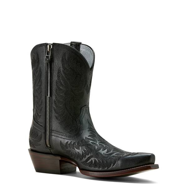 Women's Cate X Toe Cowgirl Boots in Obsidian Full-Grain Leather, Size: 6.5 B / Medium by Ariat
