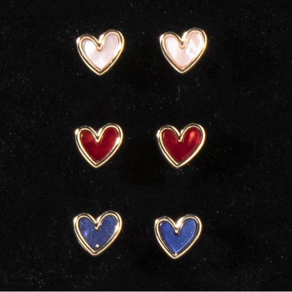 Photo of Women's 3-Piece Heart Earrings Set