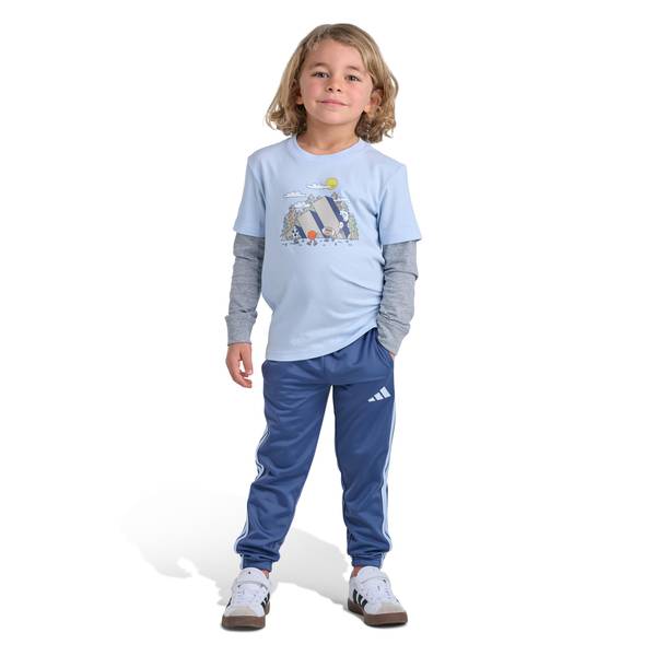 Photo of Boys' 2-Piece Crystal Sky Long Sleeve Layered Tee and Pant Set