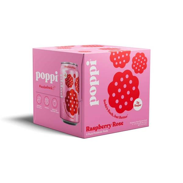 Photo of 4-Pack Raspberry Rose Prebiotic Soda