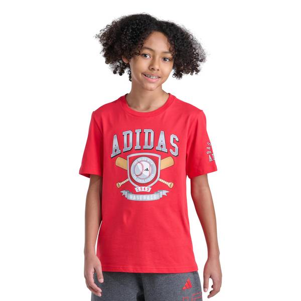 Photo of Boys' Red Baseball Emblem Short Sleeve Tee