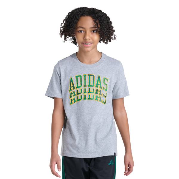 Photo of Boys' Gray Camo Arch Logo Short Sleeve Tee