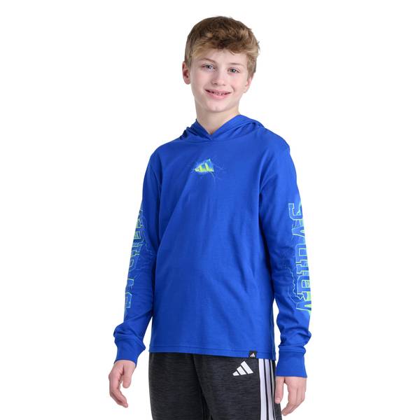 Photo of Youth Boys' Royal Blue Energy Logo Long Sleeve Hooded Tee
