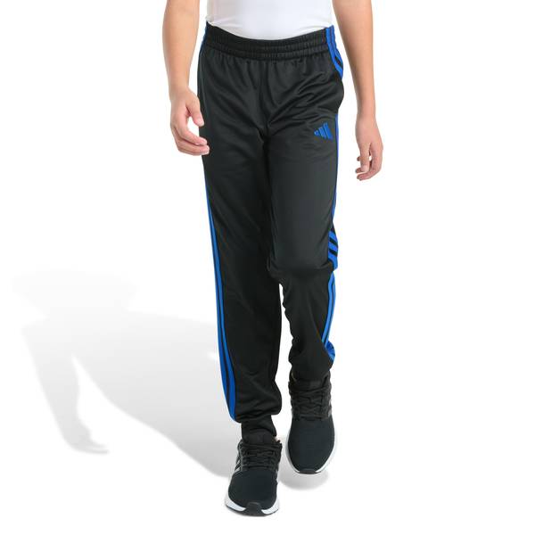 Photo of Youth Boys' 3-Stripe Black with Blue Tricot Jogger Pant