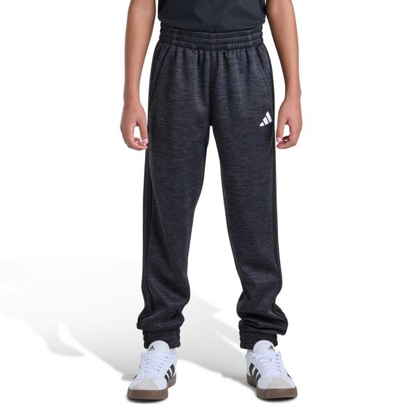 Photo of Boys' 3-Stripe Black Heather Training Fleece Pant