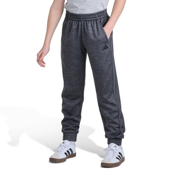 Photo of Boys' 3-Stripe Melange Fleece Jogger Dark Grey