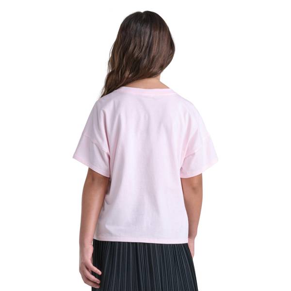 Adidas Girl's Pink Wildflower Short Sleeve Drop Shoulder Tee