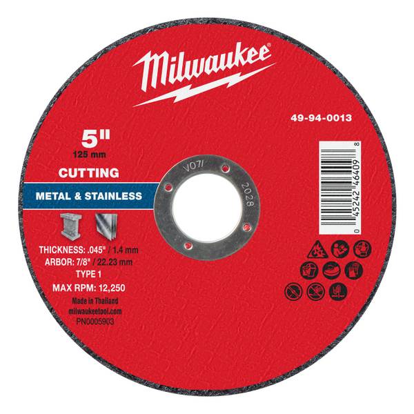Photo of 5" x .045" x 7/8" Metal Cut Off Wheel -Type 1