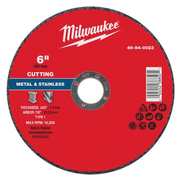 Photo of 6" x .045" x 7/8" Metal Cut Off Wheel -Type 1
