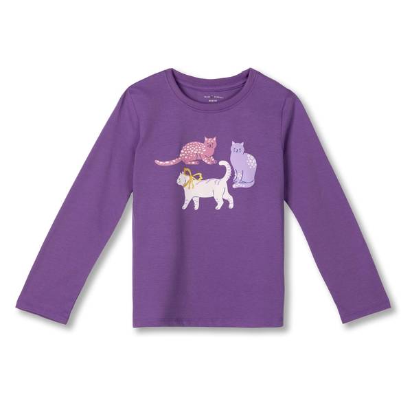Girls (4-6x) Tales & Stories Long Sleeve Cat Trio Tee