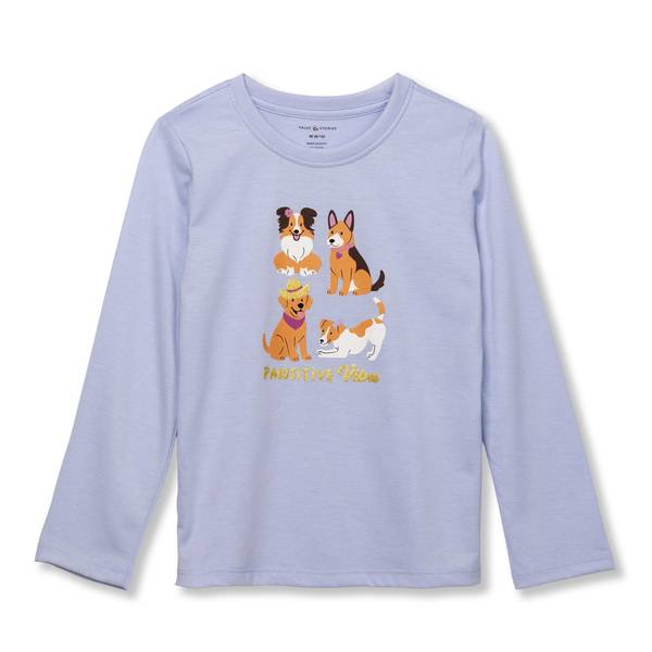 Girls (4-6x) Tales & Stories Long Sleeve Pawsitive Vibes Tee