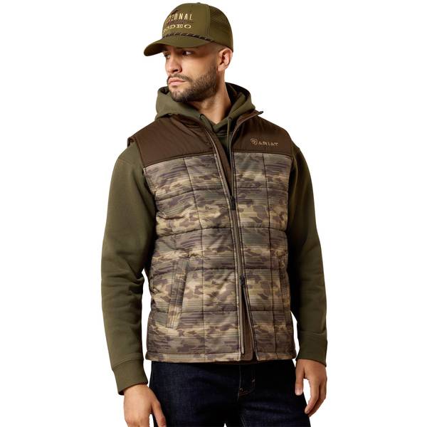 Men's Crius Insulated Vest in Wren Camo Serape Polyester, Size: XL by Ariat