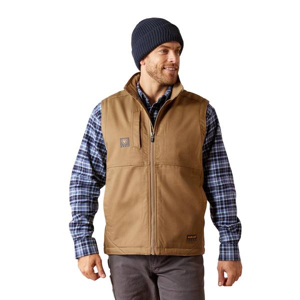 Men's Rebar DuraCanvas Vest in Field Khaki Cotton/Polyester, Size: 2XL by Ariat