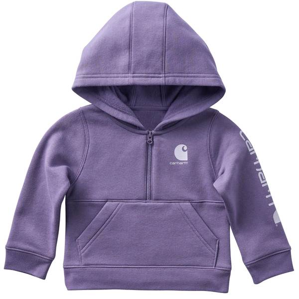 Photo of Girls' Long Sleeve Half-Zip Hooded Logo Sweatshirt
