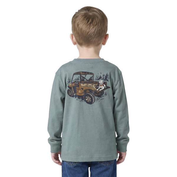 Carhartt Boy's Cotton Boys' Long Sleeve Utility Vehicle Pocket T-Shirt (ToddlerChildYouth) | Vintage Green | 7 Bm