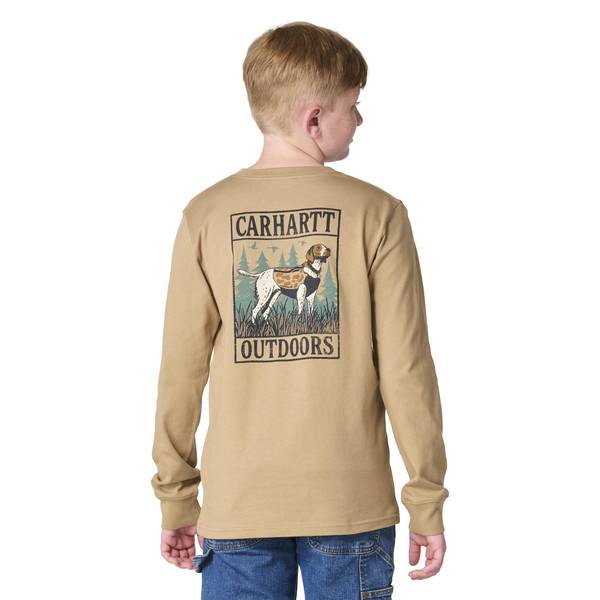 Photo of Boys' Long Sleeve Duck Camo Dog Pocket T-Shirt