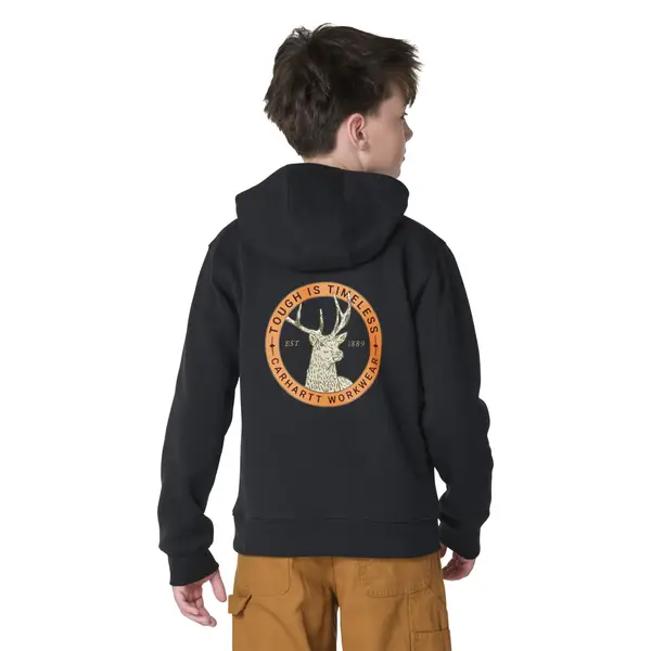 Carhartt BB Deer Circle BH LS Flc Hoodie Black, Caviar Black (001