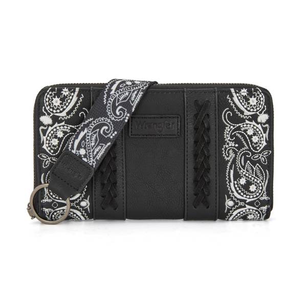 Wrangler Bandana Ziparound Wallet - WG331-W115BK-OS | Blain's Farm