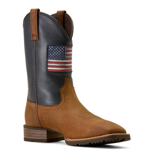 Photo of Men's Hybrid Rancher Patriot Wide Square Toe Cowboy Boots