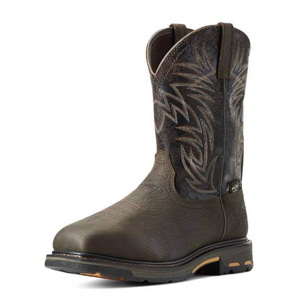ARIAT Men's Wide Square Toe Waterproof Composite Toe Pull-On Work Boots MetGuard